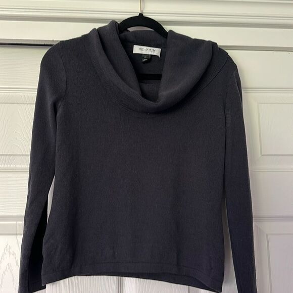 St John Dark Grey Charcoal Cowl Neck Sweater